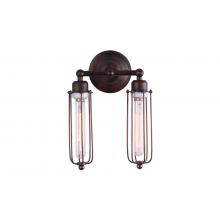 Edison Caged Double Sconce Black