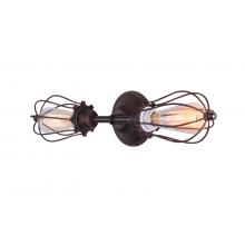 Marconi Small Cage Inline Double Sconce Black