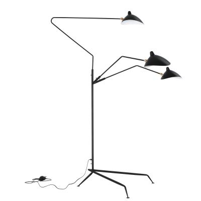 BVH Modern Three-Arm Floor Lamp  Serge Mouille France Design