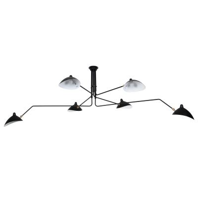 Six-Arm Ceiling Lamp Serge Mouille France Design