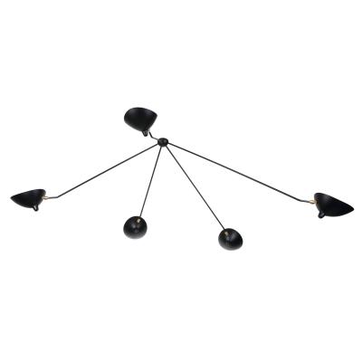 Five-Arm Ceiling Lamp Serge Mouille France Design