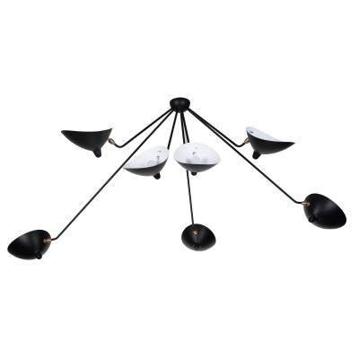 Seven-Arm Ceiling Lamp Serge Mouille France Design
