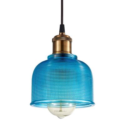 Tulip Glass Pendant Lamp - Blue/BLACK-8606S-BE/BK