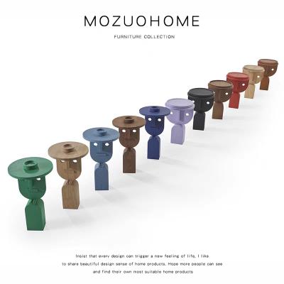 Face Wood Side Table