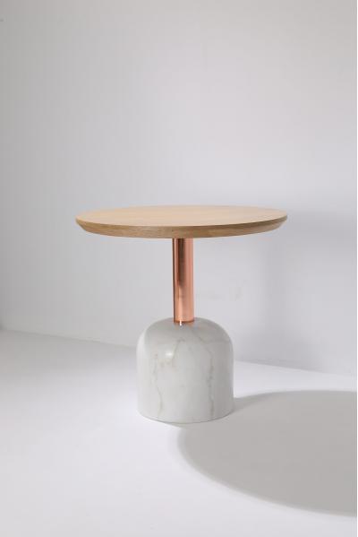 Graceful Wood Marble Side Tabl...