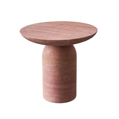 Sesign Red Travertine Side Table