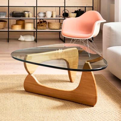 Solid Wood Coffee Table With Glass Top
