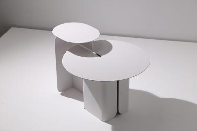 White Combination Carbon Steel Side Table