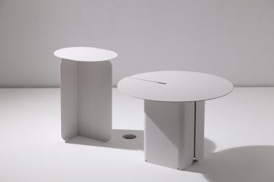White Combination Carbon Steel Side Table