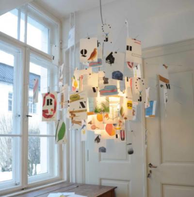 Photographic Paper Ceiling Lamp