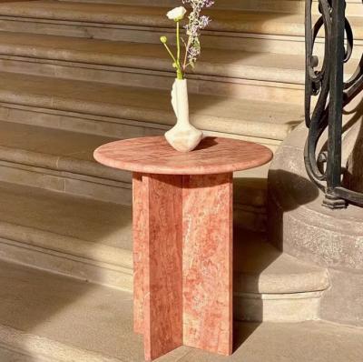 Red Marble Side Table