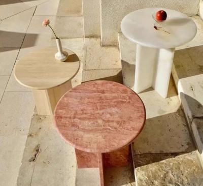 Red Marble Side Table