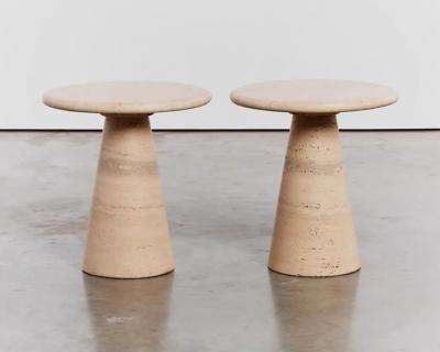 Red Natural Cave Stones Side Table